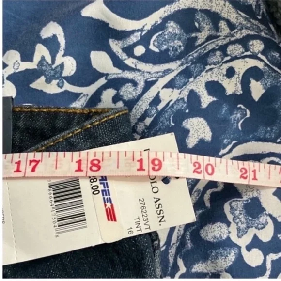 NWT US Polo Cotton Wide Keg Cotton Roll Up Hem Trouser Jeans 16 - Picture 4 of 6